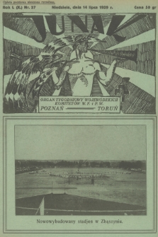 Junak : tygodniowy ilustrowany organ Woj. Komit. W. F. i P. W. Poznań-Toruń. R.1 (10), 1929, nr 27