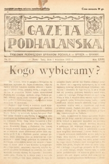 Gazeta Podhalańska : tygodnik poświęcony sprawom Podhala, Spisza, Orawy. 1935, nr 20