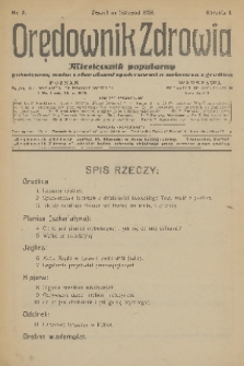 Orędownik Zdrowia : miesięcznik popularny poświęcony walce z chorobami społecznemi a zwłaszcza z gruźlicą. R. 1, 1926, nr 3