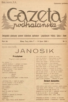 Gazeta Podhalańska : dwutygodnik poświęcony sprawom kulturalnym, społecznym i gospodarczym Podhala, Spisza i Orawy. 1946, nr 3