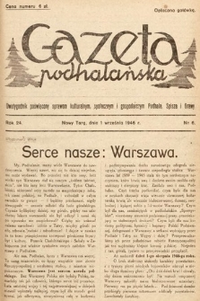 Gazeta Podhalańska : dwutygodnik poświęcony sprawom kulturalnym, społecznym i gospodarczym Podhala, Spisza i Orawy. 1946, nr 6