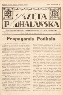 Gazeta Podhalańska : tygodnik poświęcony sprawom Podhala, Spisza, Orawy. 1932, nr 24