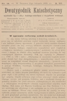 Dwutygodnik Katechetyczny. R.3, 1899, nr 18