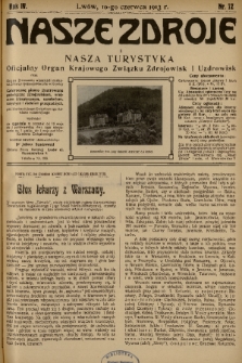 Nasze Zdroje i Nasza Turystyka : całoroczne pismo ilustrowane poświęcone zdrojowiskom, miejscom klimatycznym, sanatorjom, turystyce i ruchowi przejezdnych : oficjalny organ Krajowego Związku Zdrojowisk i Uzdrowisk [...]. R. 4, 1913, nr 12