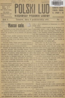 Polski Lud : niezawisły tygodnik ludowy. R.1, 1919, nr 1