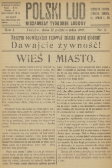 Polski Lud : niezawisły tygodnik ludowy. R.1, 1919, nr 2