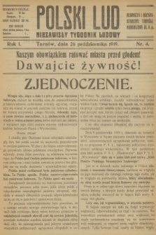 Polski Lud : niezawisły tygodnik ludowy. R.1, 1919, nr 4