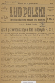 Lud Polski : tygodnik poświęcony sprawom ludu polskiego. R.2, 1920, nr 1