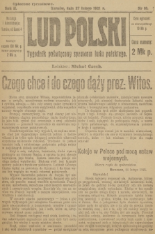 Lud Polski : tygodnik poświęcony sprawom ludu polskiego. R.2, 1921, nr 10