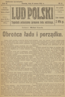 Lud Polski : tygodnik poświęcony sprawom ludu polskiego. R.2, 1921, nr 11