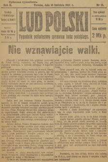 Lud Polski : tygodnik poświęcony sprawom ludu polskiego. R.2, 1921, nr 15