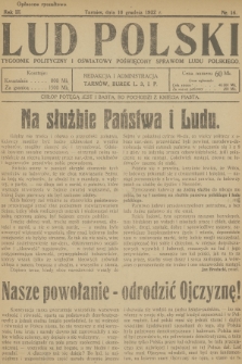Lud Polski : tygodnik polityczny i oświatowy poświęcony sprawom ludu polskiego. R.3, 1922, nr 16