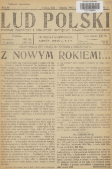Lud Polski : tygodnik polityczny i oświatowy poświęcony sprawom ludu polskiego. R.4, 1923, nr 1