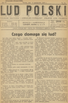 Lud Polski : tygodnik polityczny i oświatowy poświęcony sprawom ludu polskiego. R.4, 1923, nr 18