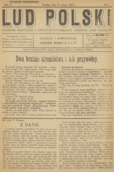 Lud Polski : tygodnik polityczny i oświatowy poświęcony sprawom ludu polskiego. R.5, 1924, nr 7