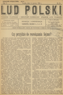 Lud Polski : tygodnik polityczny i oświatowy poświęcony sprawom ludu polskiego. R.5, 1924, nr 24