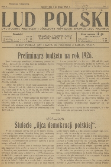 Lud Polski : dwutygodnik polityczny i oświatowy poświęcony sprawom ludu polskiego. R.5 [i.e.6], 1926, nr 3