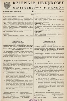 Dziennik Urzędowy Ministerstwa Finansów. 1967, nr 1