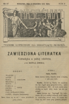 Nasz Świat : tygodnik ilustrowany dla dorastającej młodzieży. R.2, [T.4], 1912, № 37