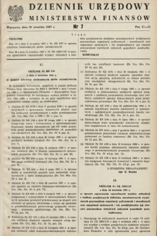 Dziennik Urzędowy Ministerstwa Finansów. 1967, nr 7