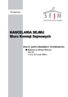 Pełny Zapis Przebiegu Posiedzenia Komisji do Spraw Petycji (nr 11) z dnia 12 lutego 2020 r.