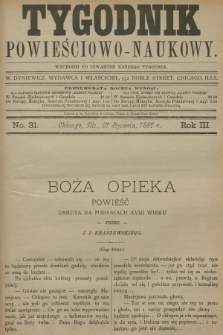 Tygodnik Powieściowo-Naukowy. R.3, 1887, No. 31