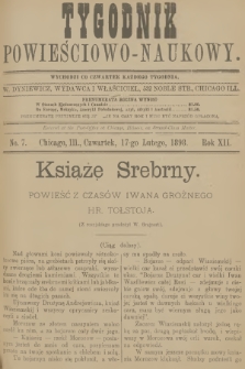 Tygodnik Powieściowo-Naukowy. R.12, 1898, No. 7