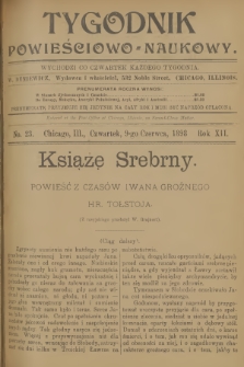 Tygodnik Powieściowo-Naukowy. R.12, 1898, No. 23
