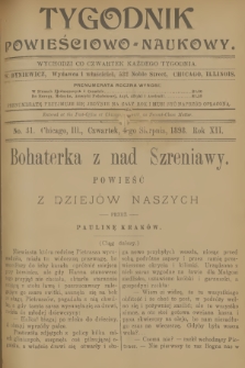 Tygodnik Powieściowo-Naukowy. R.12, 1898, No. 31