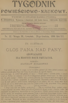 Tygodnik Powieściowo-Naukowy. R.12, 1898, No. 52