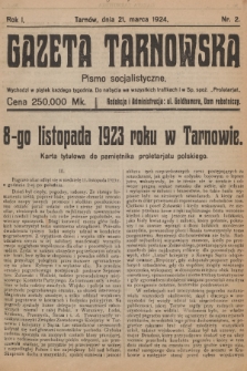 Gazeta Tarnowska : pismo socjalistyczne. R.1, 1924, nr 2