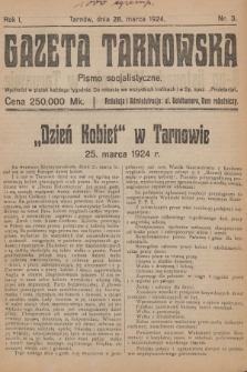 Gazeta Tarnowska : pismo socjalistyczne. R.1, 1924, nr 3