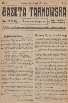 Gazeta Tarnowska : pismo socjalistyczne. R.1, 1924, nr 4