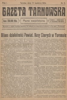 Gazeta Tarnowska : pismo socjalistyczne. R.1, 1924, nr 5