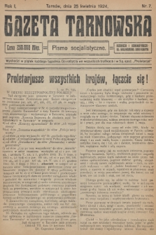 Gazeta Tarnowska : pismo socjalistyczne. R.1, 1924, nr 7