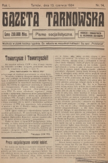 Gazeta Tarnowska : pismo socjalistyczne. R.1, 1924, nr 14
