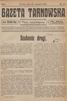 Gazeta Tarnowska : pismo socjalistyczne. R.1, 1924, nr 15