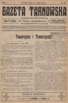Gazeta Tarnowska : pismo socjalistyczne. R.1, 1924, nr 18