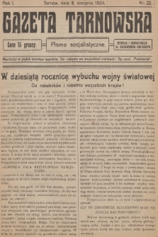 Gazeta Tarnowska : pismo socjalistyczne. R.1, 1924, nr 22