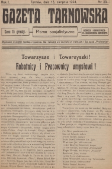 Gazeta Tarnowska : pismo socjalistyczne. R.1, 1924, nr 23