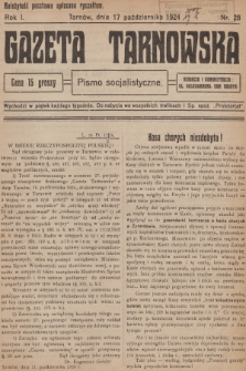 Gazeta Tarnowska : pismo socjalistyczne. R.1, 1924, nr 28