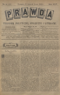 Prawda : tygodnik polityczny, społeczny i literacki. 1905, nr 8