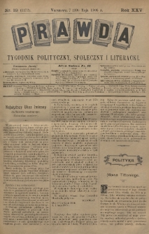 Prawda : tygodnik polityczny, społeczny i literacki. 1905, nr 19