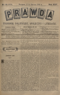 Prawda : tygodnik polityczny, społeczny i literacki. 1905, nr 23