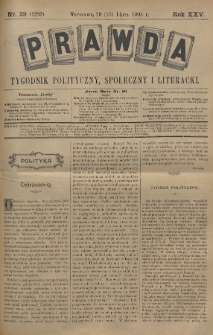 Prawda : tygodnik polityczny, społeczny i literacki. 1905, nr 29