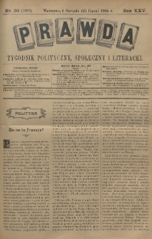 Prawda : tygodnik polityczny, społeczny i literacki. 1905, nr 30