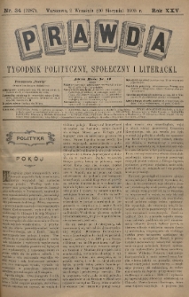 Prawda : tygodnik polityczny, społeczny i literacki. 1905, nr 34