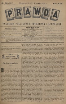 Prawda : tygodnik polityczny, społeczny i literacki. 1905, nr 38