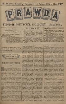 Prawda : tygodnik polityczny, społeczny i literacki. 1905, nr 39