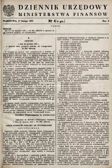 Dziennik Urzędowy Ministerstwa Finansów. 1953, nr 4